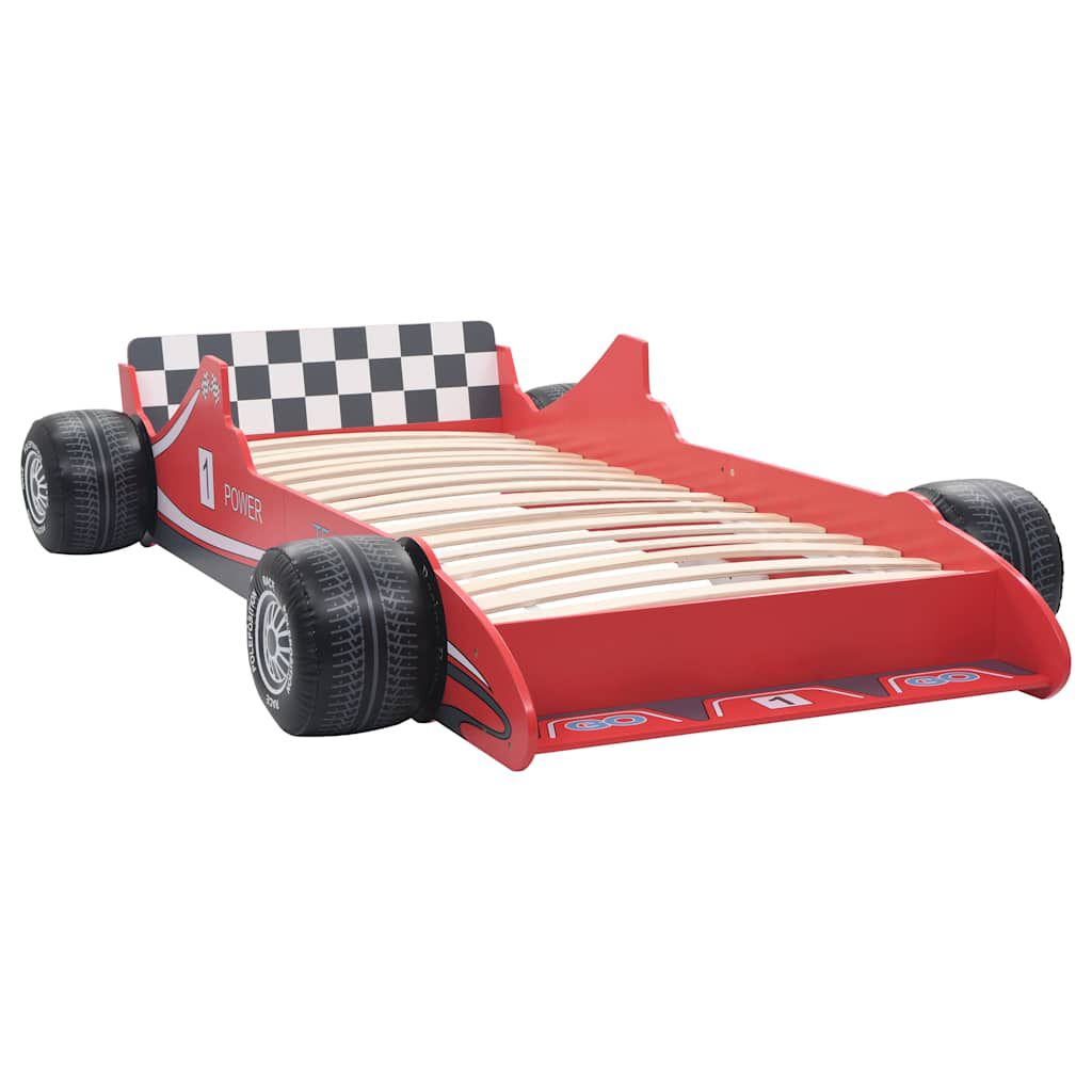 vidaXL Autovormig kinderbed 90x200 cm rood