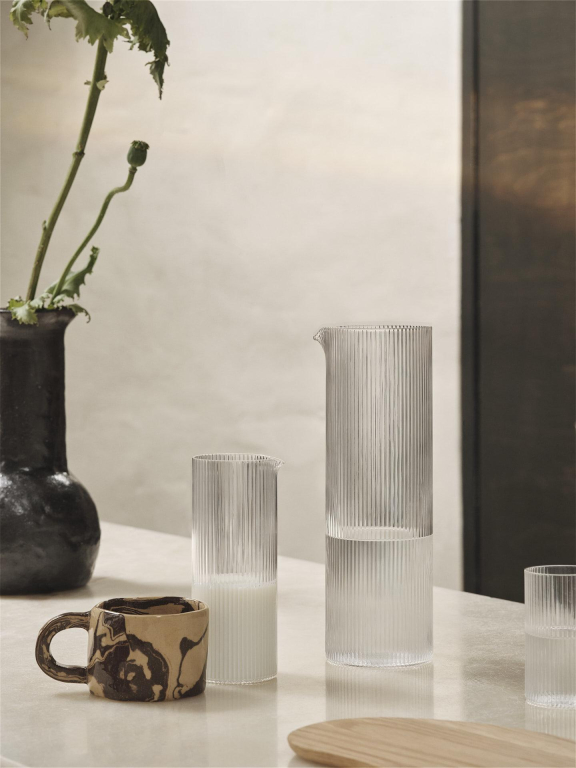 Ferm Living Ripple karaf 1L H25,5 Clear