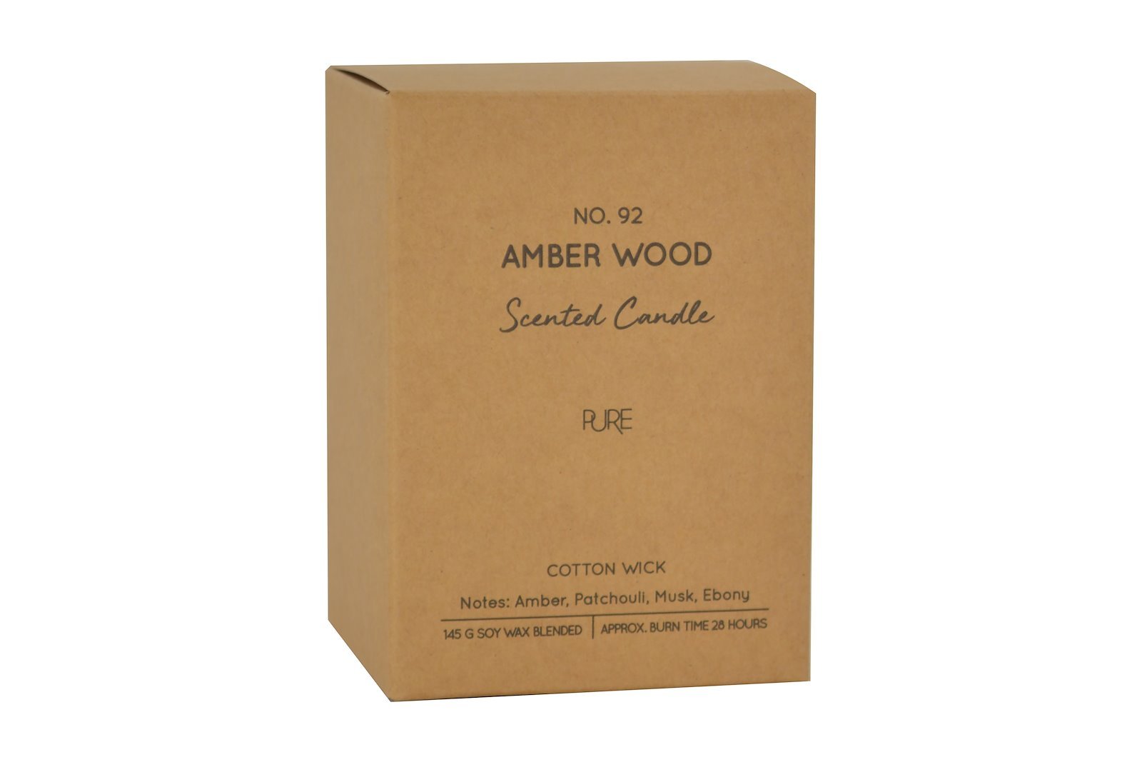 Amber Wood duftlys Lys brun Ø7,2 H7,7 cm, 145g. 28 timer brennetid.