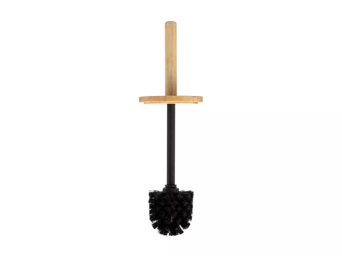 Brosse WC avec support en céramique déco Hapache Blanc et Gris