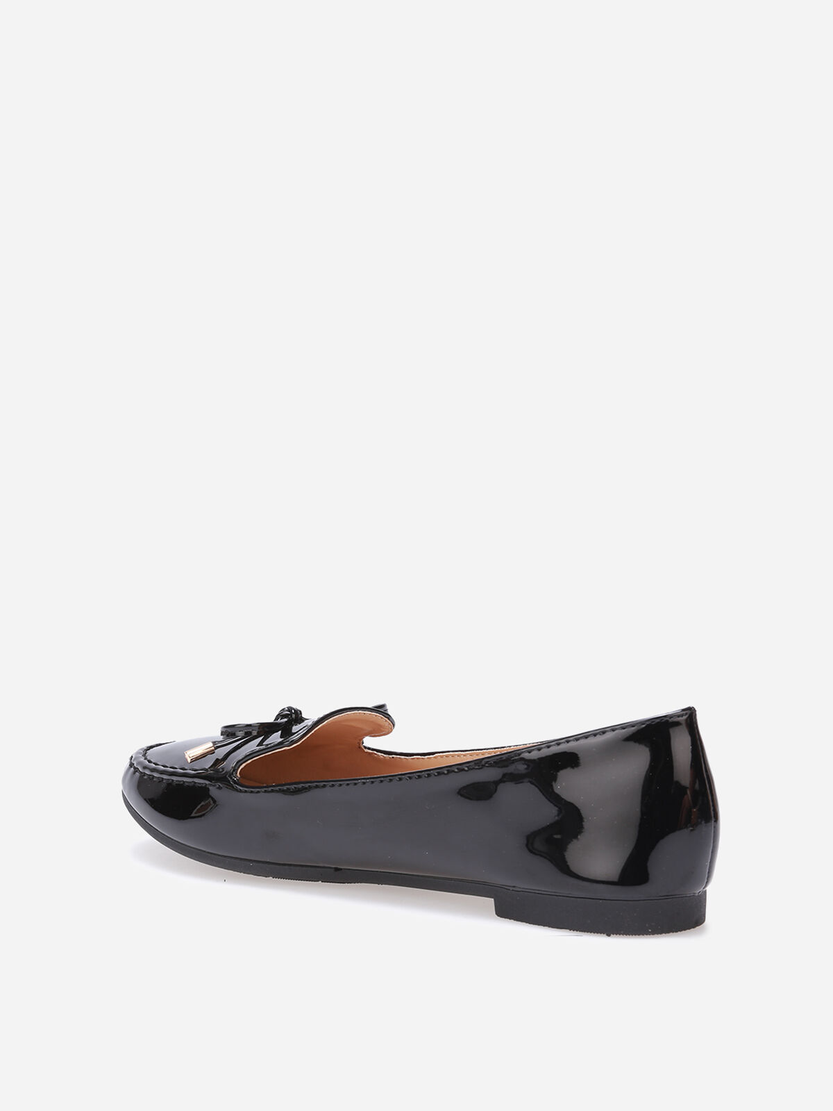 Mocassins slippers vernis à noeud- Noir