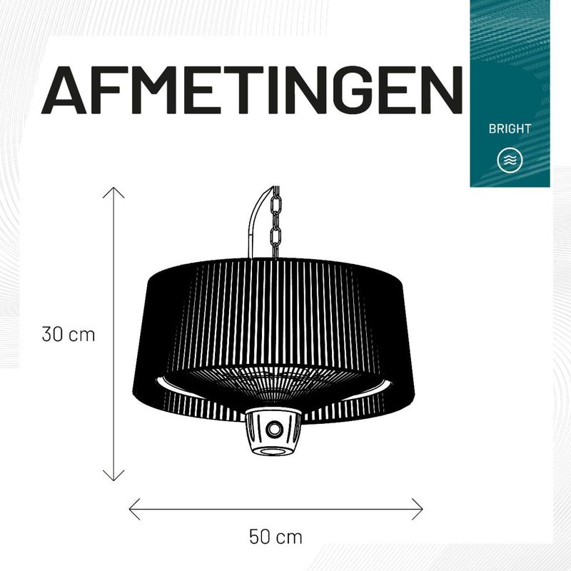 Sunred Terrasverwarmer Artix Compact 1500W Halogeen Zwart