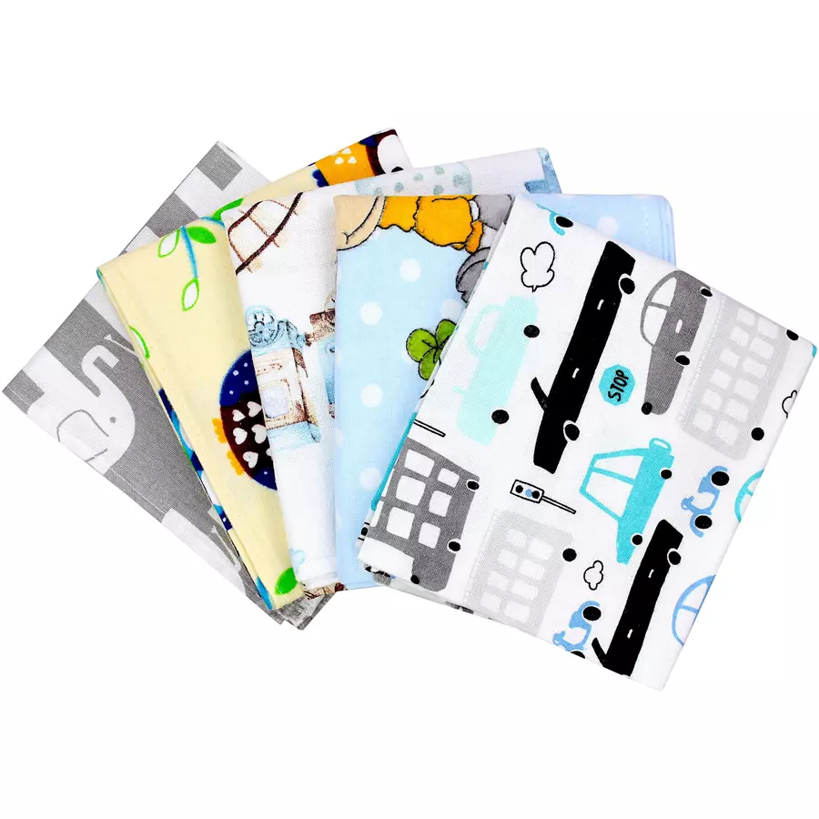 TupTam Baby Moltontücher Flanellwindeln 70x80 5er Set blaubeige