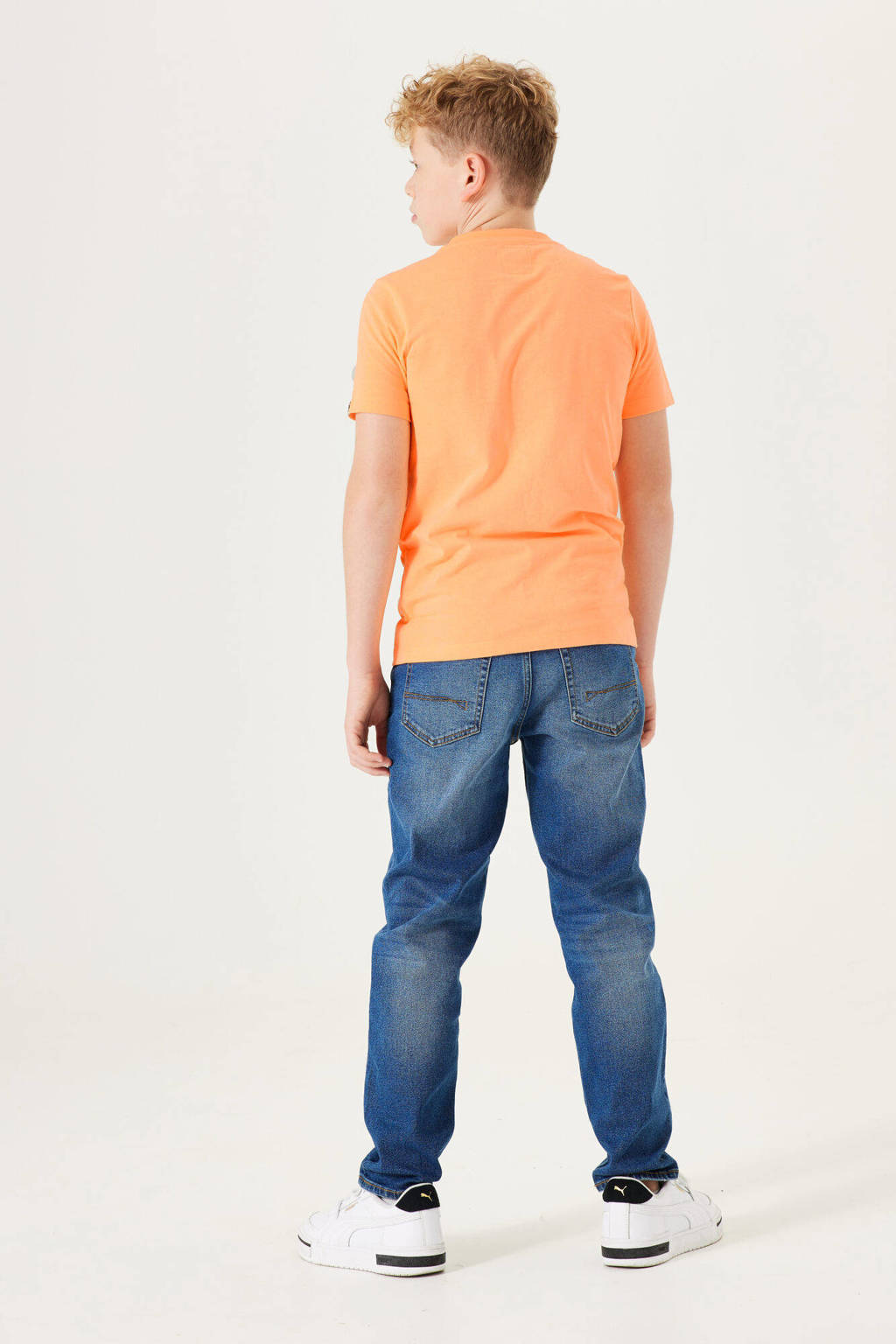 Garcia T-shirt met printopdruk oranje