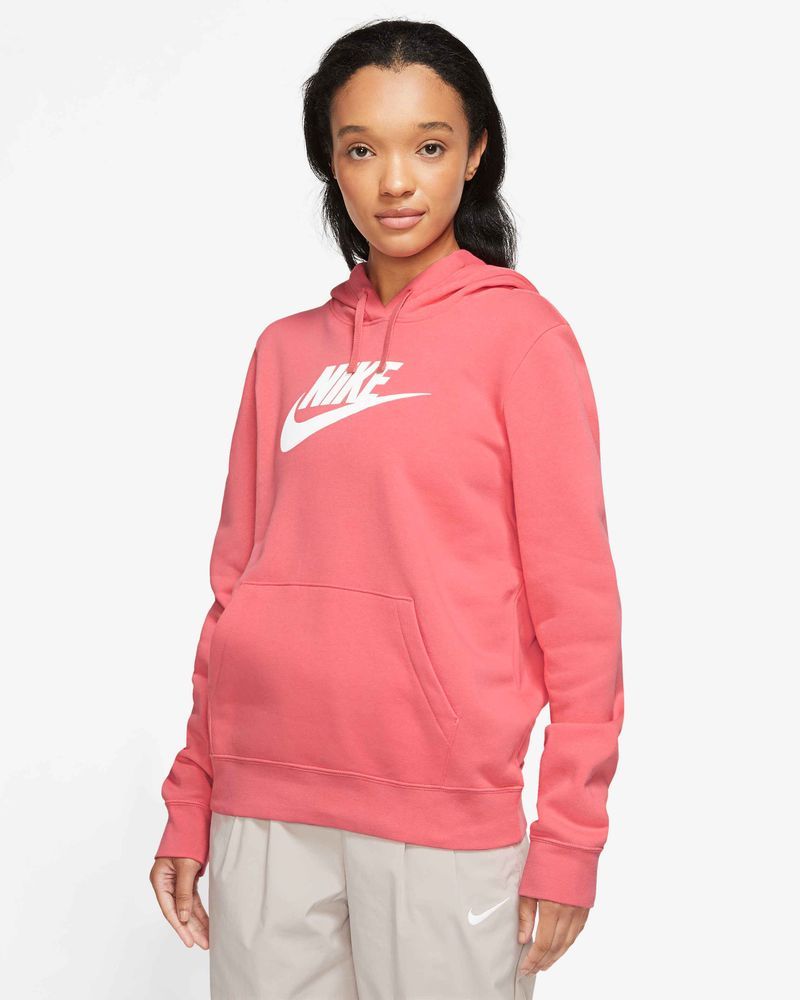 Sweat à capuche Nike Sportswear Club Fleece Rouge pour femme