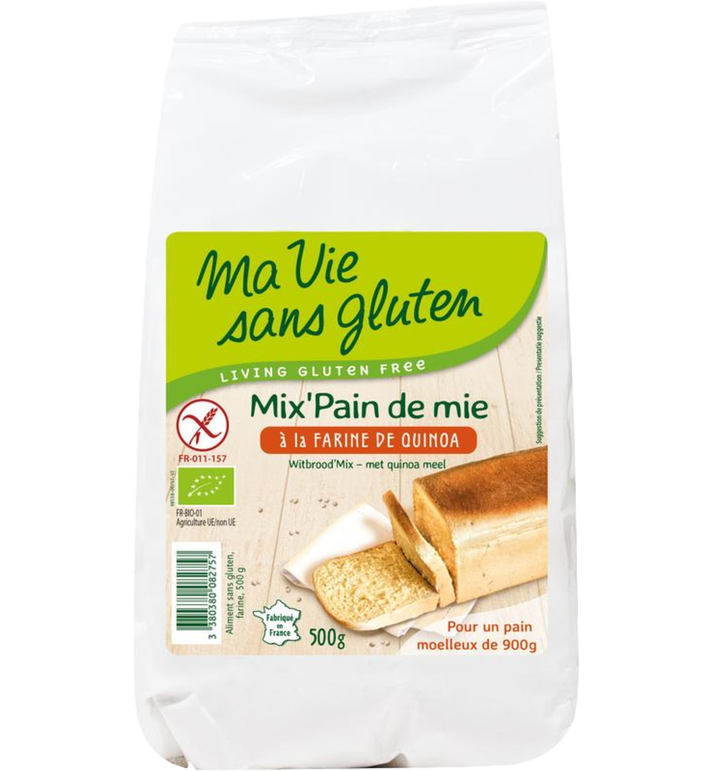 Ma Vie Sans Gluten Wit Broodmix Met Quinomeel Bio Glutenvrij (500 gr)