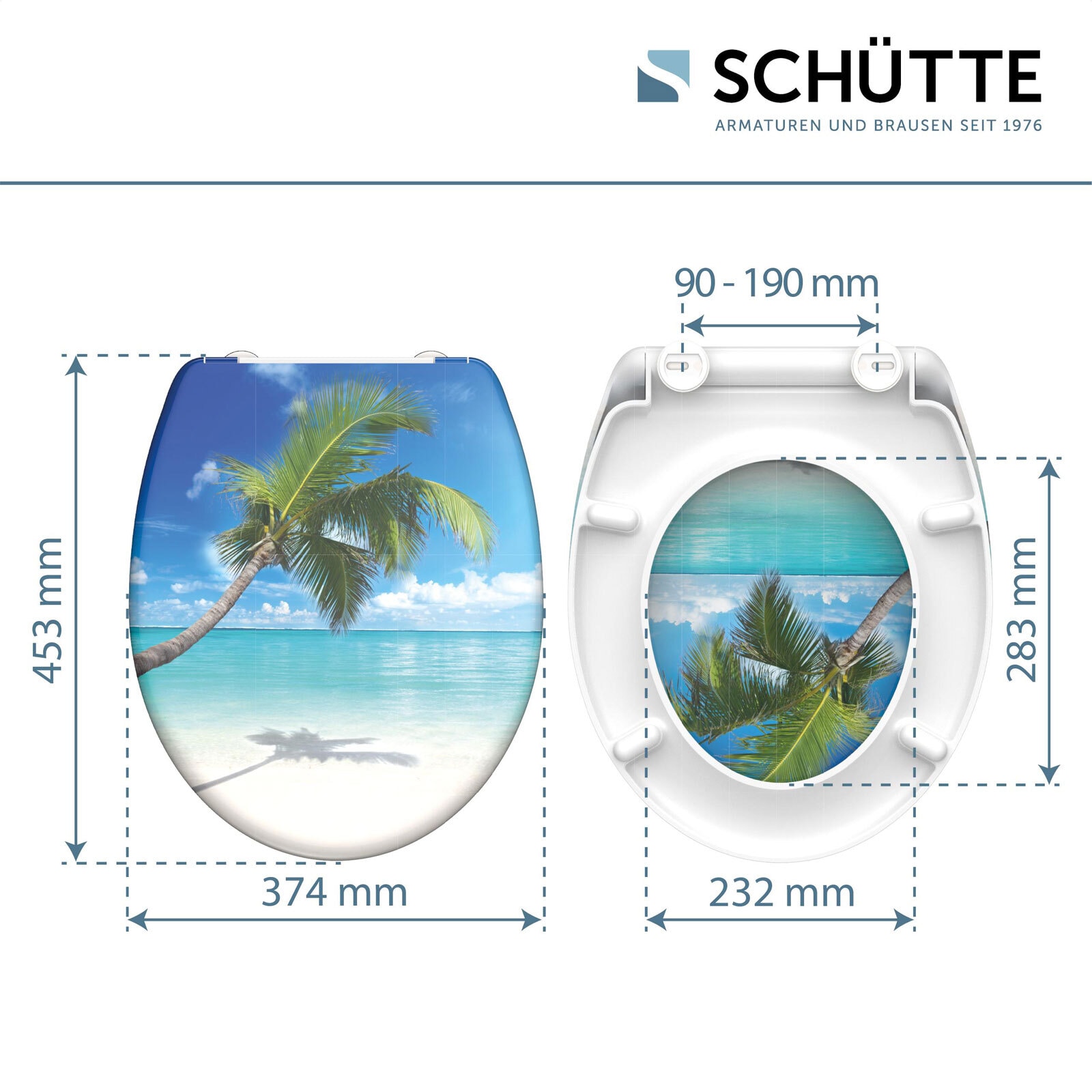 SCHÜTTE WC-Sitz Caribbean Duroplast Absenkautomatik Schnellverschluss