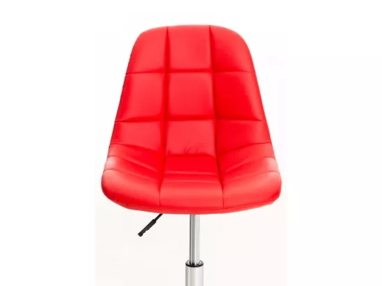 Chaise de bureau - Similicuir & Métal chromé - Rouge - Emil