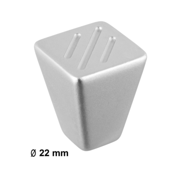 Knop Lucinda aluminium 22mm