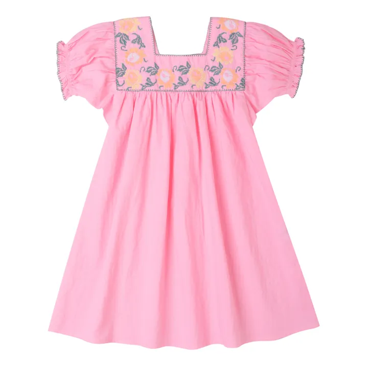 Kidsagogo Robe Ilaria Col Brodé | Rose bonbon