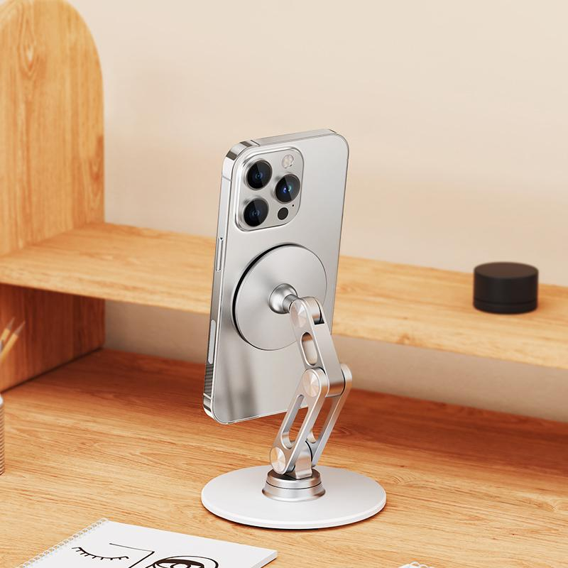 Magnetische Desktop Smartphone Halterung aus Aluminium (177x100mm) - Silber