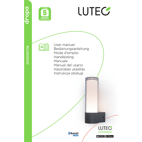 Lutec Dropa LED væglampe - grå