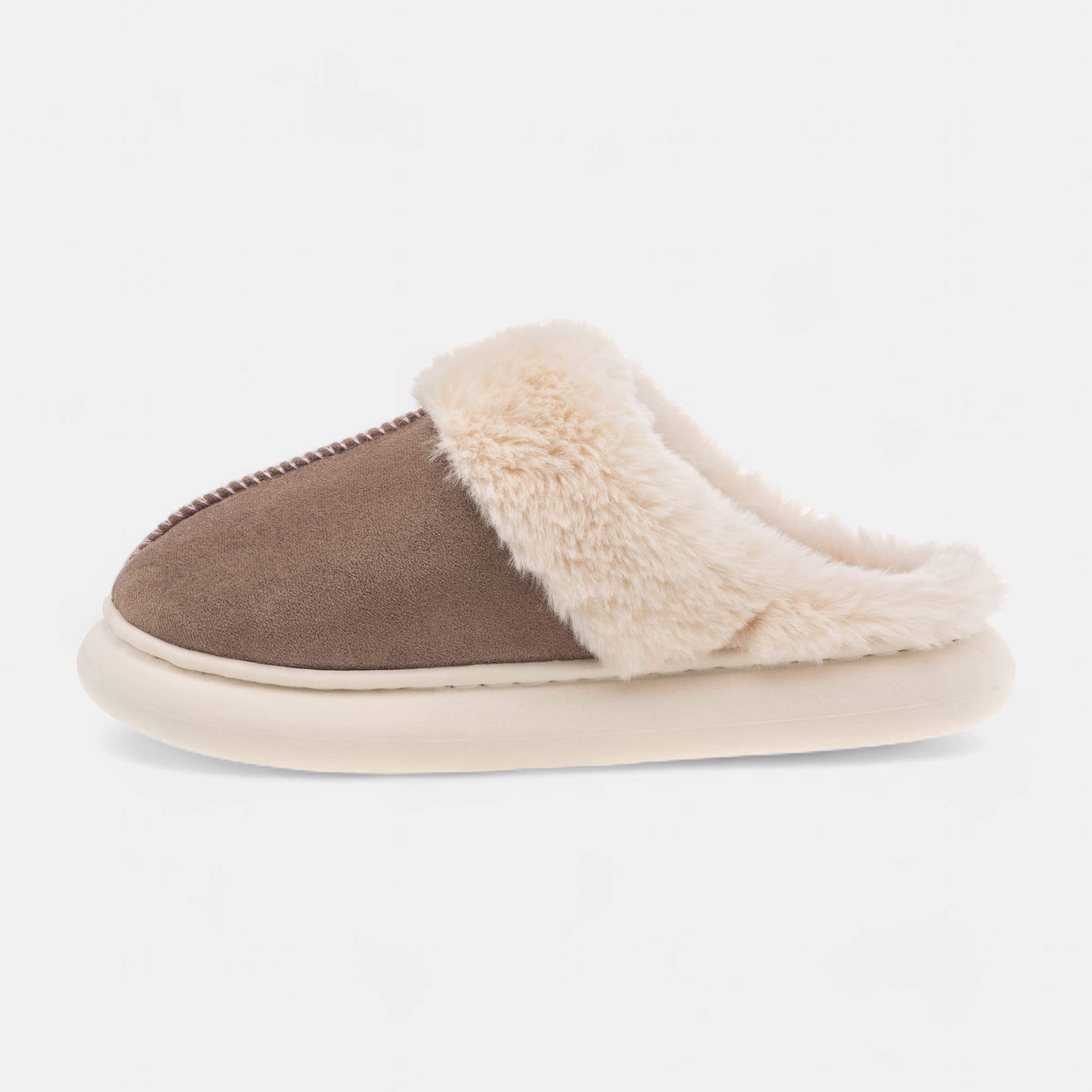Pantoufles mules Femme taupe