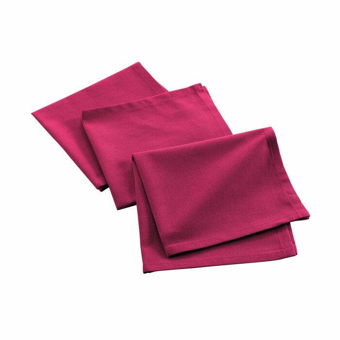 3 SERVIETTES DE TABLE 40X40CM RECYCLE UNI FUCHSIA