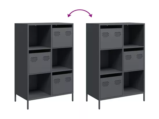 Buffet haut anthracite 68x39x103,5 cm acier