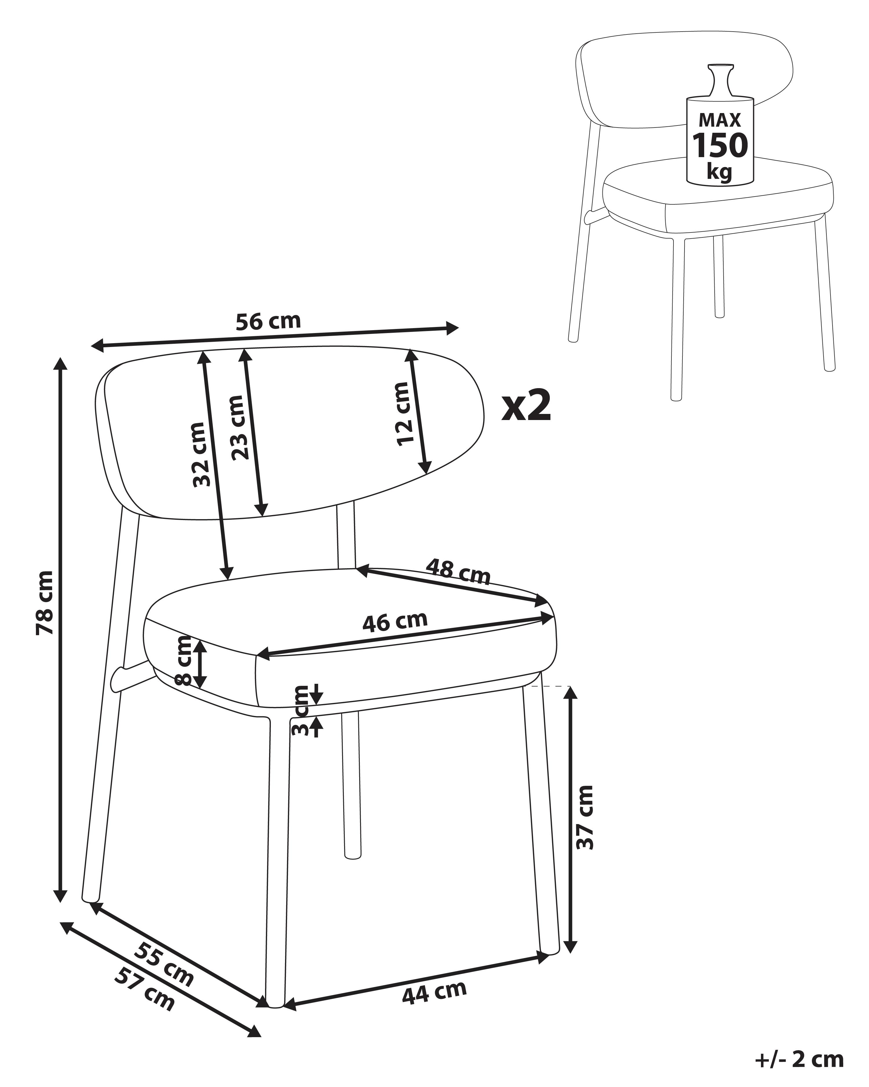 Set van 2 eetkamerstoelen UNITY Bouclé Taupe