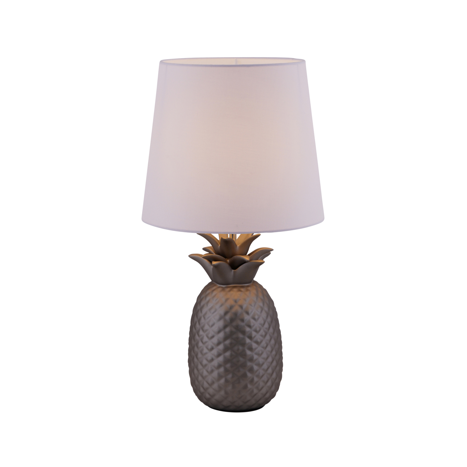 Keramik-Tischleuchte ANANAS - silber-weiß - 45 cm hoch
