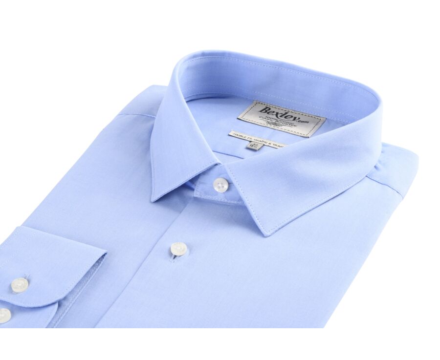 Chemise bleu ciel 100% coton - Col français - MAXIME CLASSIC