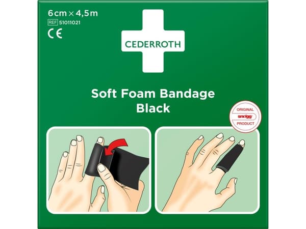 Cederroth Soft Foam bandage sort 6x450cm