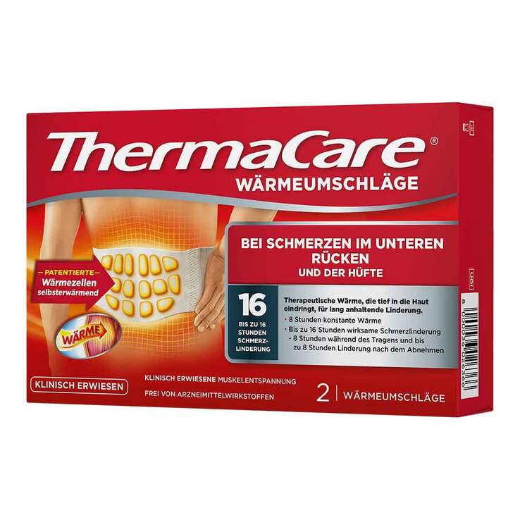 Thermacare Rückenumschläge S-XL zur Schmerzlinderung, 2 St
