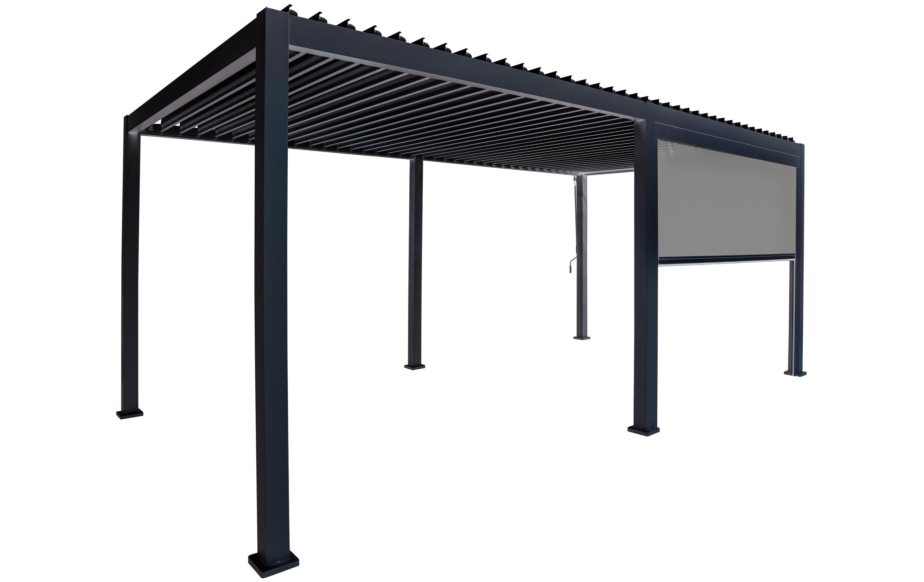 Sichtschutz, ausziehbar, Schwarz, 4 m<br>Seitenmarkise für Balkone und Terrassen