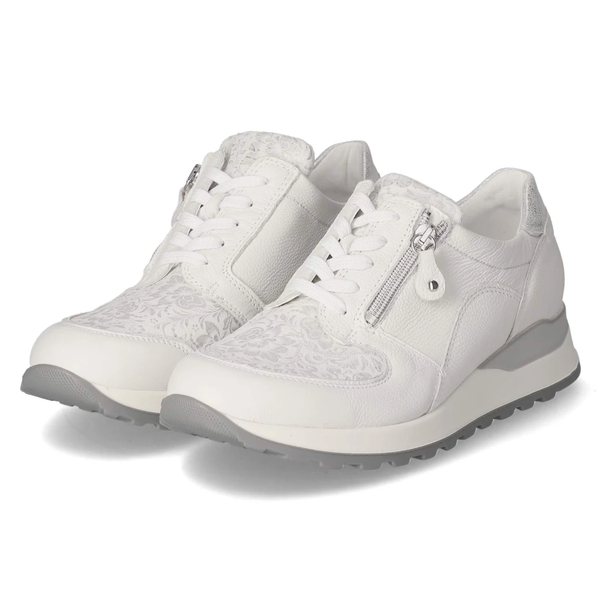WaldläuferLow Sneaker HIROKO - WEISS SILBER WEISS