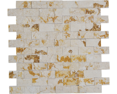 Natuursteenmozaïek MOS X3D 46 beige 30x30 cm