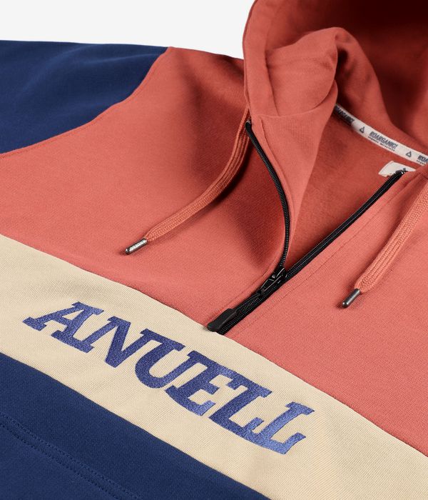 Anuell Venator Organic Half Zip Hoodie (navy red beige)