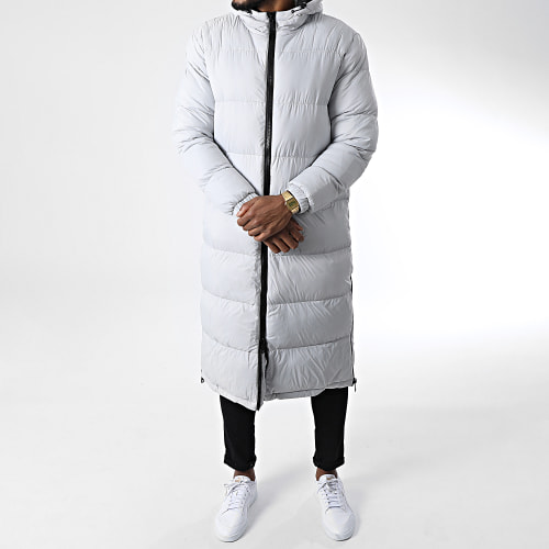 Doudoune Capuche Longue Gris