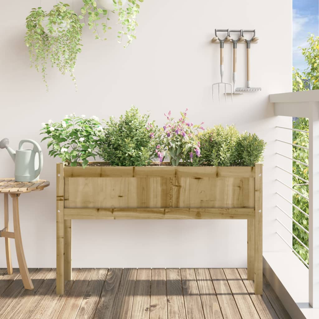 Jardinière avec pieds 110x31x70 cm bois de pin imprégné