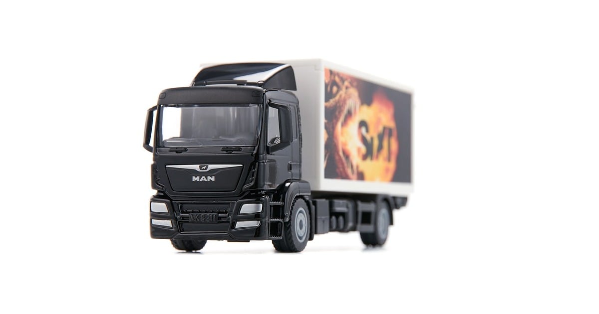 SIKUSuper - MAN LKW vrachtwagen met gesloten opbouw en laadklep Modelvoertuig  (Schaal 1:50)