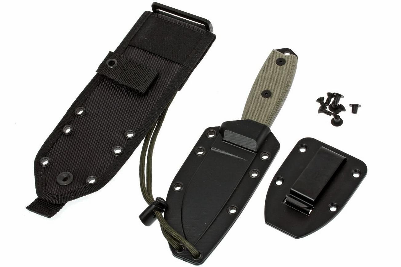 ESEE Model 3 survivalmes 3MIL-P-B zwarte schede   riemclip en MOLLE-back