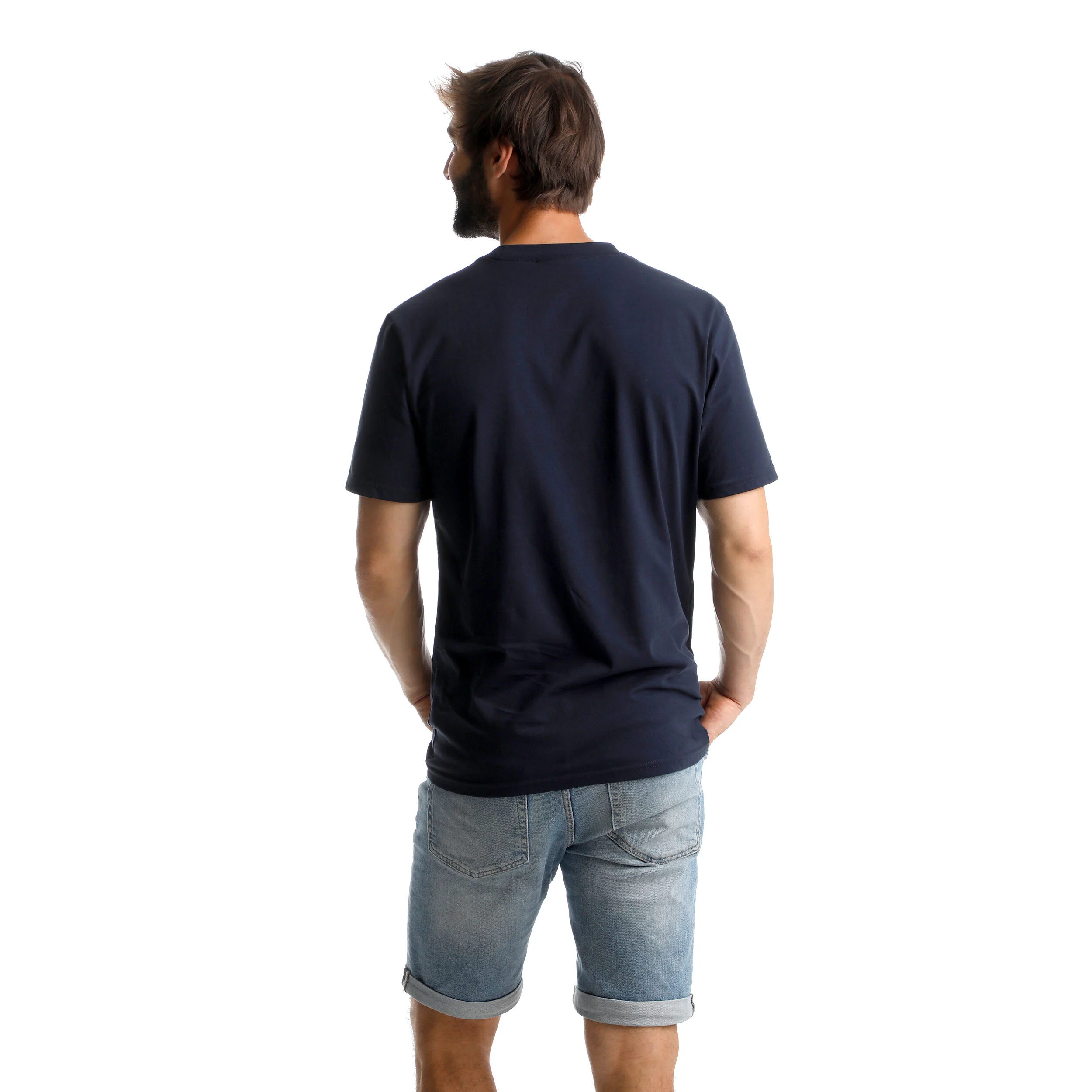 Quiet Please Linear T-shirt Hommes - Bleu Foncé