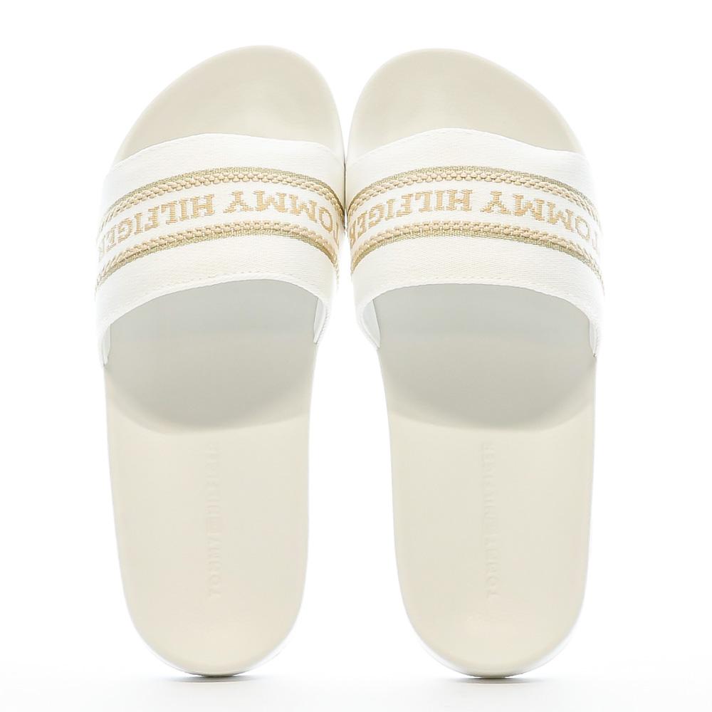 Tommy Hilfiger Claquettes Écru Femme Tommy Hilfiger Poolslide