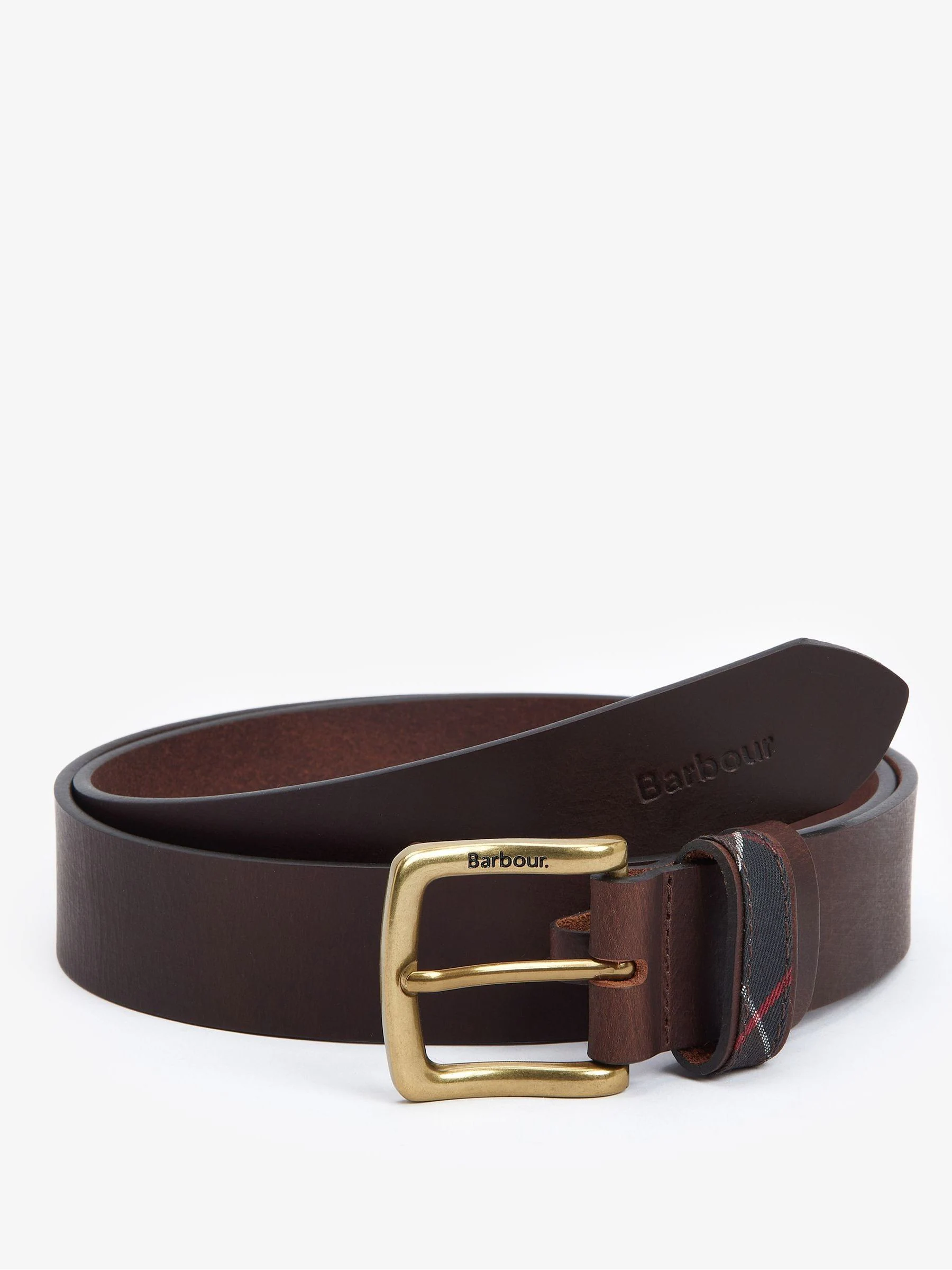 Bruin - Barbour® Esk Leren Tartan Riem