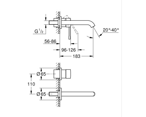GROHE inbouw wastafelmengkraan ESSENCE Cool Sunrise geborstelde afwerking zonder inbouwdeel 19408GN1
