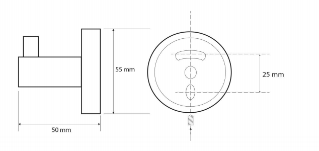 Sapho X-Round handdoekhaak mat zwart