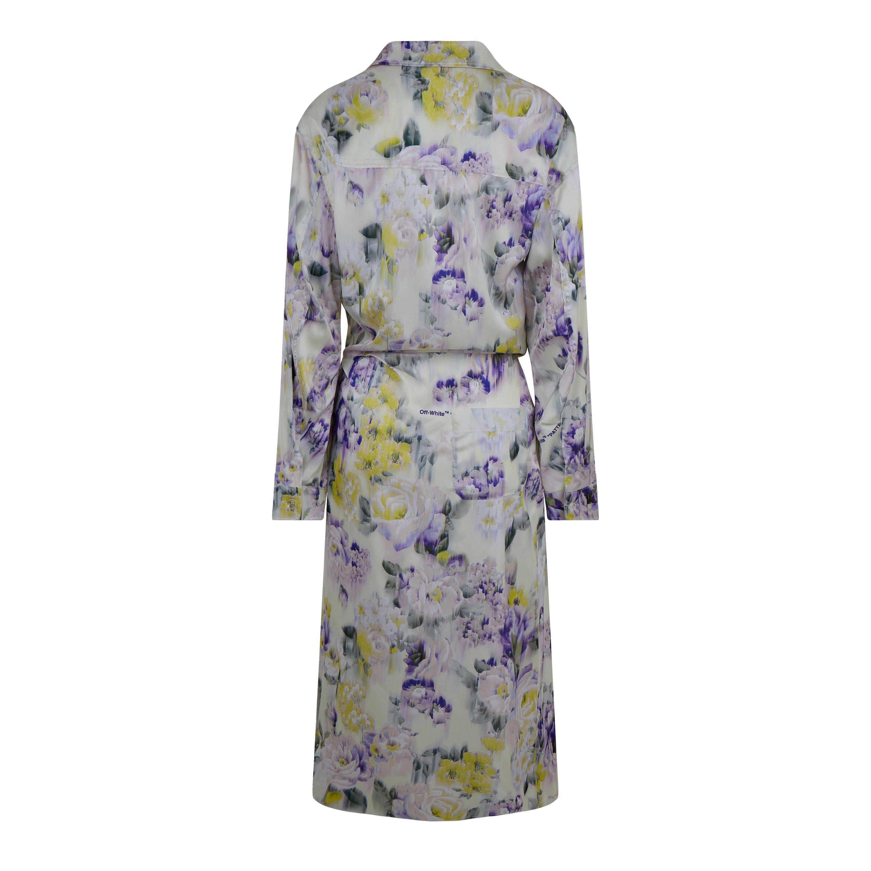 Off White Chine Satin Twist Long Dress