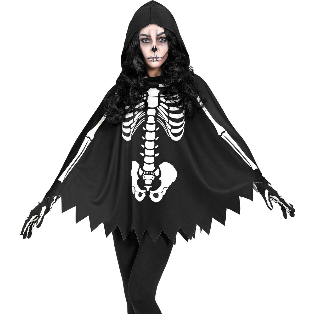 Halloween Poncho Skelet