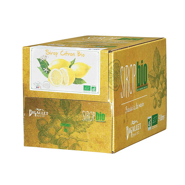 Sirop de citron bio Bigallet, BiB de 5 L