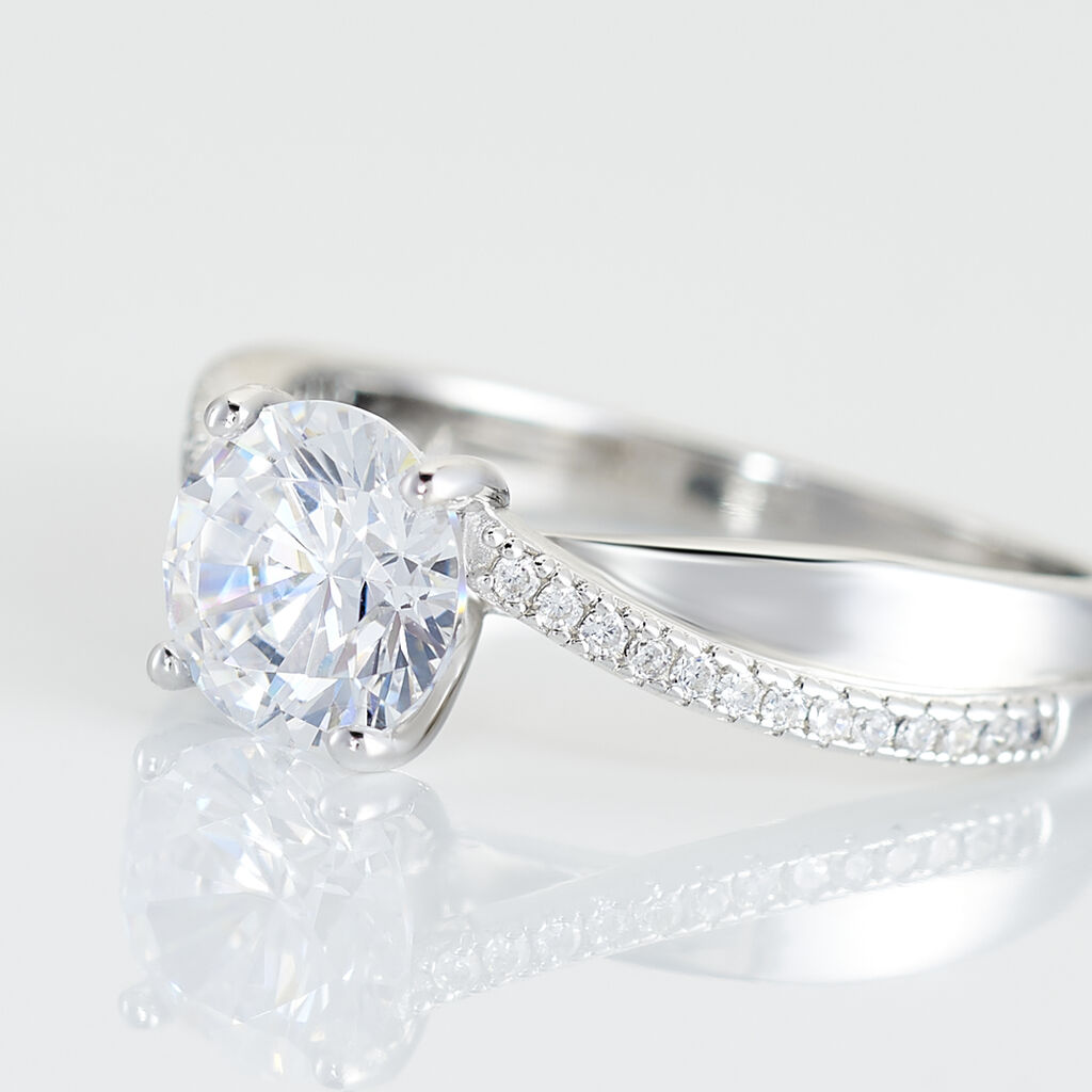 Bague Solitaire Maellyne Argent Blanc Oxyde De Zirconium
