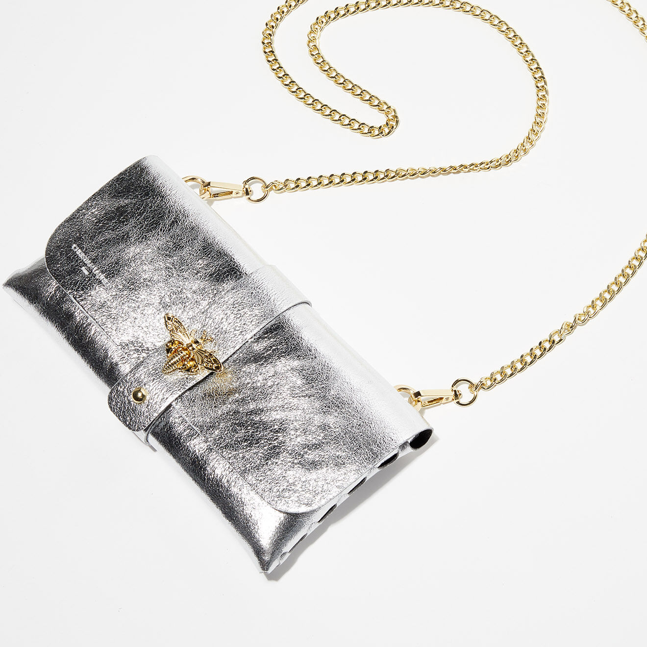 Christian Laurier Sac bandoulière en Cuir Ivy argenté - 23x12x11 cm