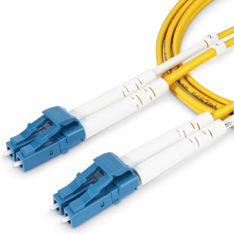 StarTech.com Câble Fibre Optique de 1m Duplex Monomode LC à LC (UPC) OS2, 9/125µm, 100G, Cordon Fibre Optique, Insensible à la Courbure, Faible Perte d'Insertion, Cordon Patch Fibre LSZH