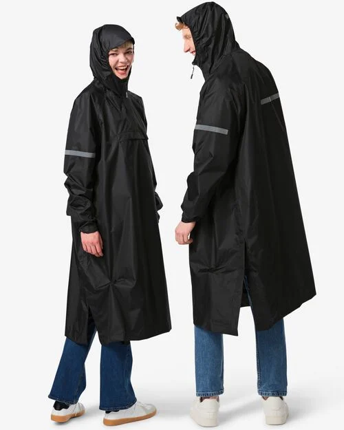 poncho de pluie pour adulte léger imperméable noir