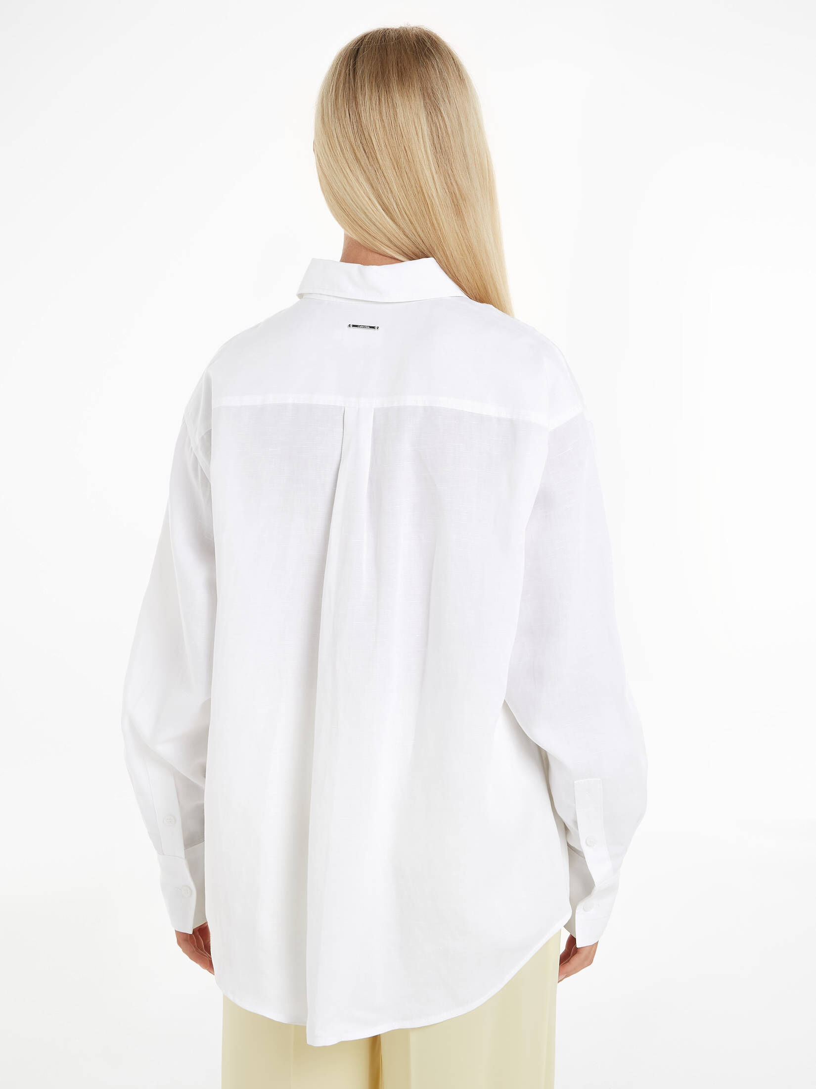 CALVIN KLEIN| Damen Hemdbluse mit Leinen Relaxed Fit