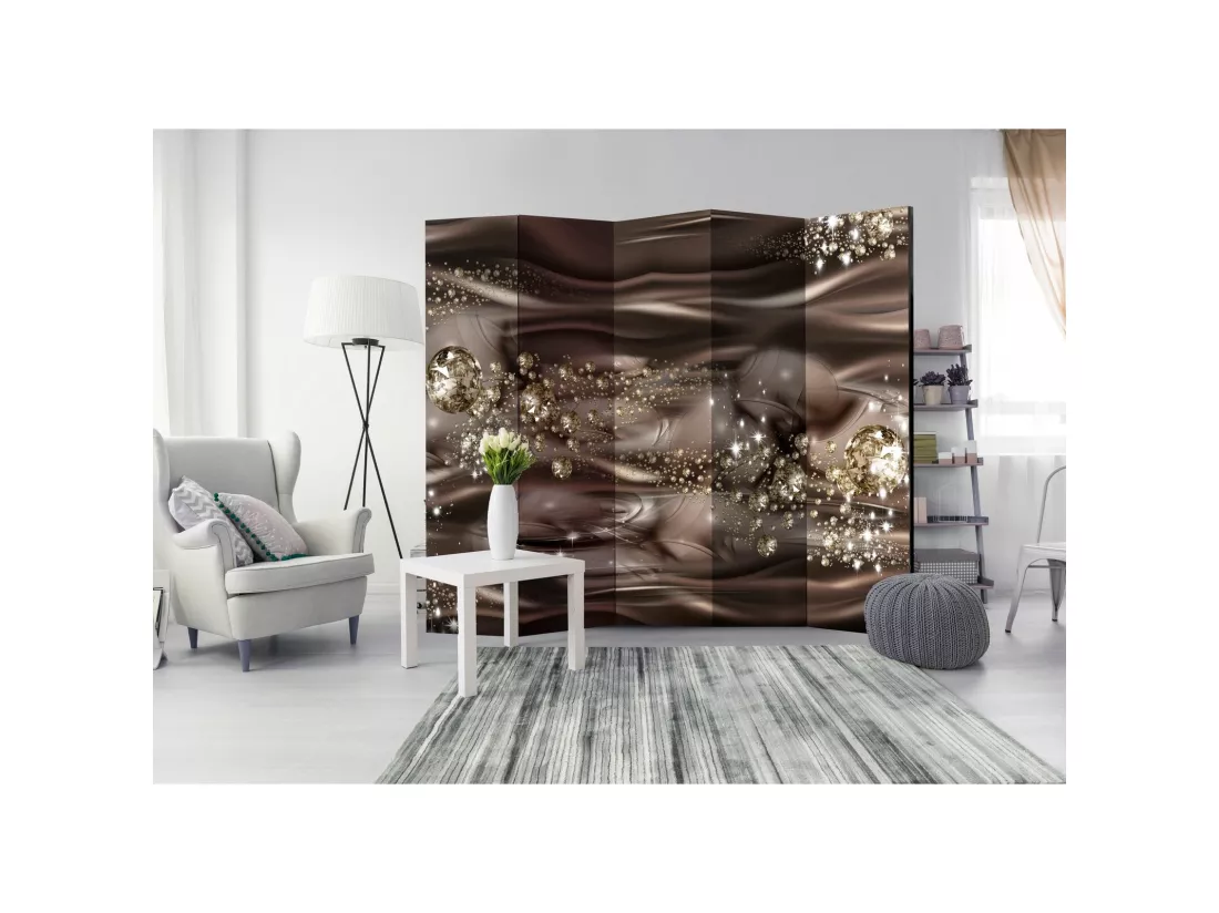 Paravent Chocolat Rivière II, Élégance & Design Moderne