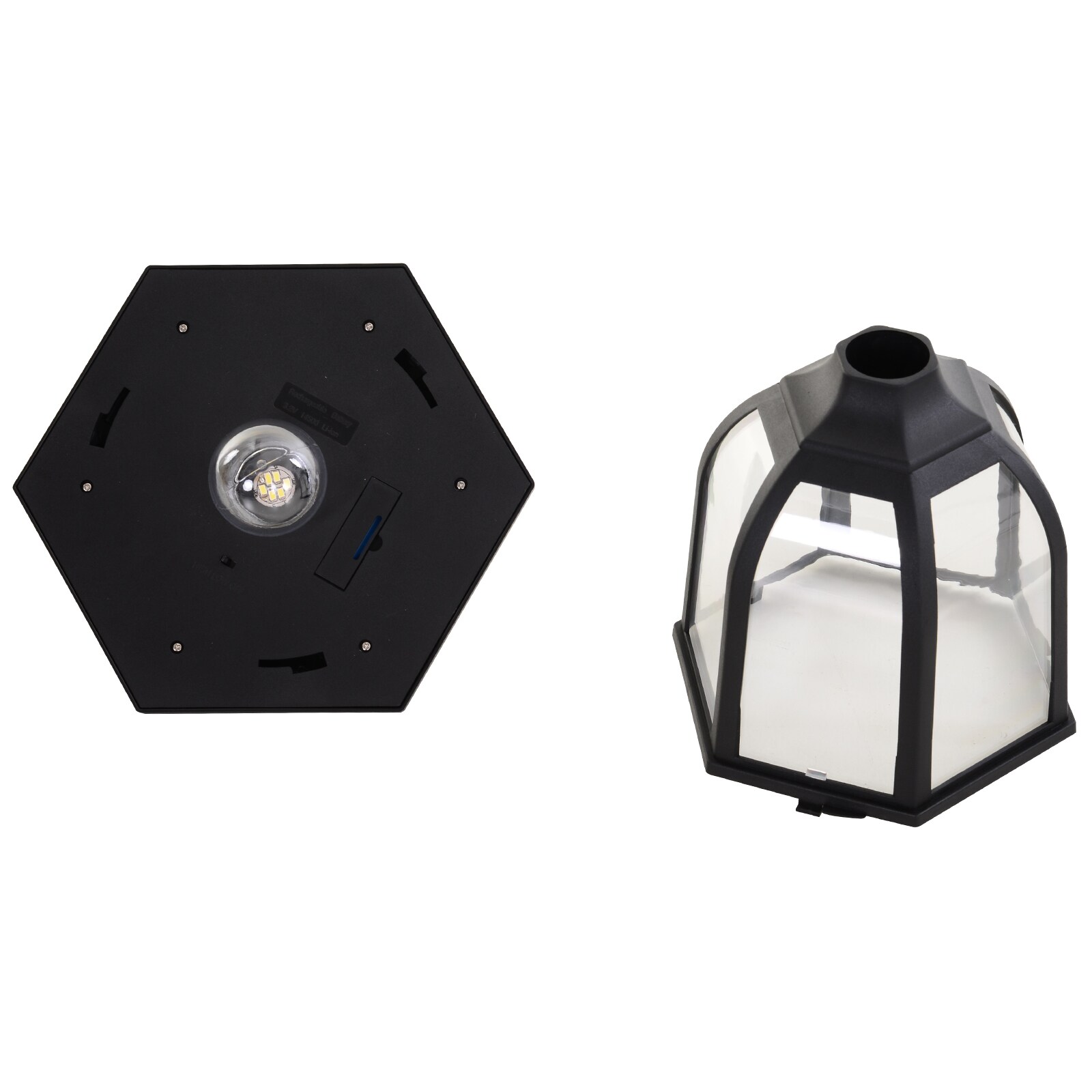 Outsunny Solar Gartenlaterne mit LED schwarz 26,5 x 177 cm (ØxH)