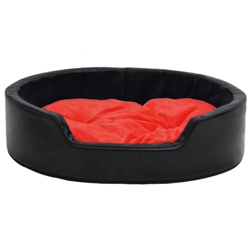 Sofá oval acolchoado para cães Vidaxl com almofada preta e laranja