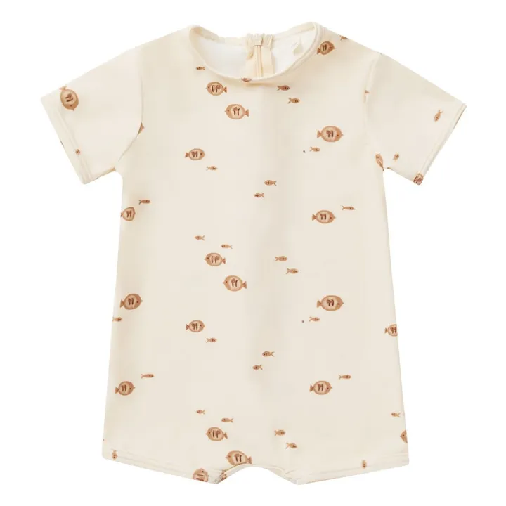 Rylee + Cru Combinaison Anti-UV Poissons | Ecru