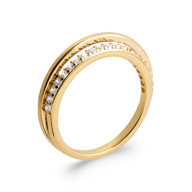 Bague Femme - Plaqué Or - Oxyde de zirconium